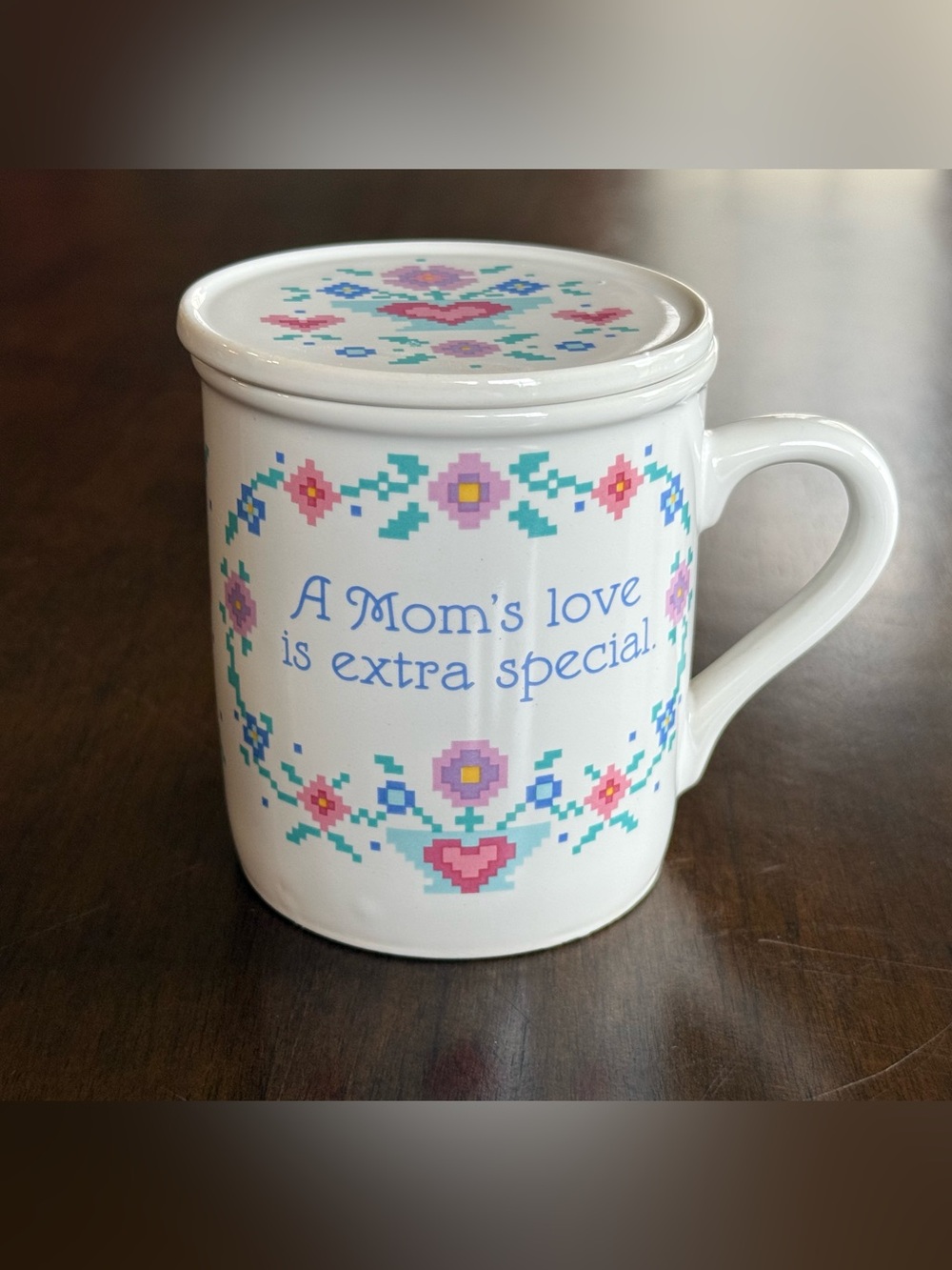 Vintage 1988 Hallmark Mug Mates Mom Mug with Lid